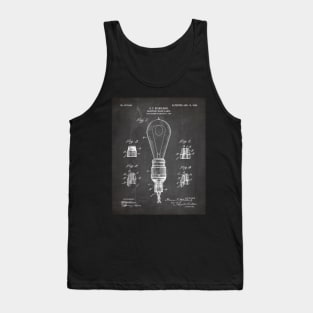 Light Bulb Patent - Industrial Design Architectural Décor Art - Black Chalkboard Tank Top